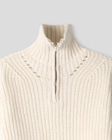EN knob warmer half zip-up knitwear (4 colors)