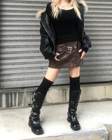 vintage fur two-way blouson jumper