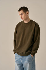 LETTERING LOGO BASIC SWEATSHIRT - KHAKI