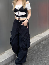 レイヤードストラップホールリボントップ / Layered Strap Hole Ribbon Top