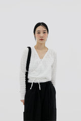 ポイントラップカーディガン / Point wrap cardigan (2color)
