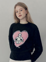 Witty Bunny ホリデーグラフィックニット [BLACK]