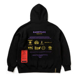 SABOTAGE OVERSIZED HEAVY SWEAT HOODIE EMERALD / BLACK (6621939171446)