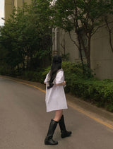 [Bellide made/Short, Long] キャンディ半袖シャツドレス