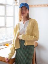 COTTON V-NECK CARDIGAN_YELLOW (6580069695606)