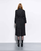  Throat Latch Trench Coat _ Black