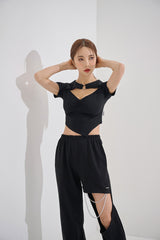 OリングシャーリングクロップTシャツ/O-Ring Shirring Crop Tee(9184)