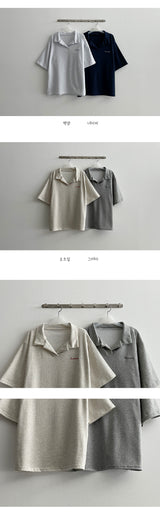 ヒアーズアレタリングカラーショートスリーブシャツ / Here's a lettering collar short-sleeved shirt