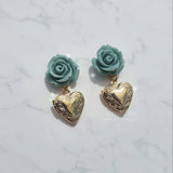 アンティークミントローズピアス / Antique Mint Rose Piercing (G-friend Yerin, Dreamcatcher Gahyun Piercing)