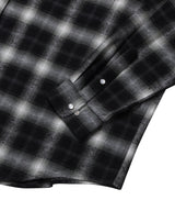  ROUNDED COLLAR CHECK SHIRT_BLACK