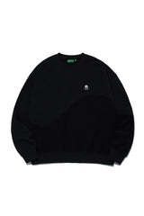 Reverse Bear Patch Crewneck_Black (6684840034422)