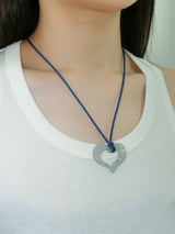 Glitter Necklace-silver/heart