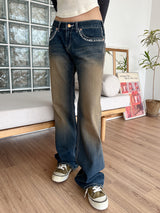 イエローロービンテージデニムパンツ/no.3001 Yellow Low Vintage Denim Pants