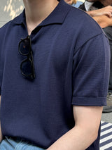 Vカラーアイスショートスリーブニット / Bau V-collar Ice Short-Sleeved Knit (6 colors)