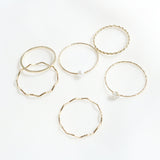 デイリーレイヤードリング 6セット / Daily layered ring 6 set (2 color)
