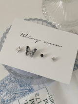 ブラックマーブルトゥインクルピアス / [4 set] Black Marble Twinkle Piercing Set