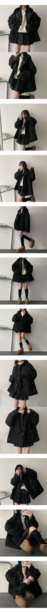 パグボクシーフィットルースハーフタートルネックTシャツ
