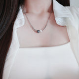 Black printed marble necklace