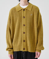 RELAXED KNIT  COLLAR CARDIGON (MUSTARD)