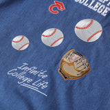 ベースボール刺繍ユニセックス半袖シャツ / Baseball Grand Embroidery Short-Sleeved Unisex Denim Shirt
