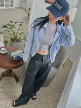 レザーストレートトラウザーズ / leather straight trousers