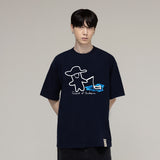 ヒューマンドローイングフィッシュスマイルショートスリーブTシャツ/Human Drawing Fish Smile Short-Sleeved T-Shirt