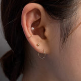 14Kゴールドスワロフスキーパールピアス/14K Gold Swarovski Pearl Piercing (bar 6mm / pearl 5mm)