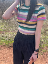 Pop stripe knit T 