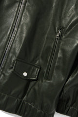 ミニマルライダーソフトレザージャケット/ Minimal Rider soft-Leather Jacket J22 Khaki