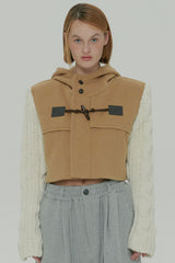  WOOL KNIT DUFFLE COAT / BEGIE