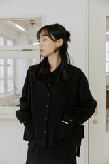 リネンベストシャツ / linen vest shirts black