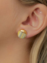 2021 Pantone Stratum daily round earring (YG) (6641895473270)