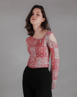 Collage Artwork Sleeve Cut-out Top (6676029702262)