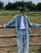 No.0344 washed denim over SHIRT