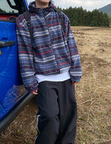 No.0450 P pattern fleece hood JK (3color)