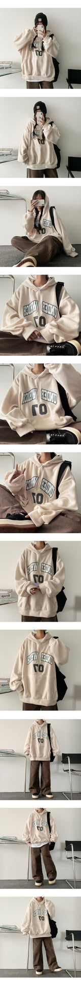 Under Raz Boxy Fleece Half Zip-Up Hood