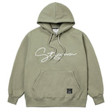レターグラフオーバーサイズドヘビースウェットフーディー / 22 LETTER GRAPH OVERSIZED HEAVY SWEAT  HOODIE WHITE MELANGE / LIGHT KHAKI