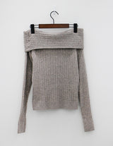 フラッシュオフザショルダーニット / Flash Off-the-shoulder knit (3color)