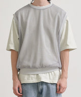 LAYERED MESH VEST (BLACK/GRAY)
