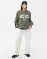 PIGMENT CRACK LOGO SWEATSHIRT-KHAKI (6604482478198)