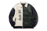 ビーガンレザーバーシティジャケット/VEGAN LEATHER VARSITY JACKET_NAVY