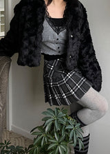 Vネックレースリブカーディガン / V-neck lace ribbed cardigan