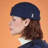 Heavy Padding Stud Logo Watch Cap Navy
