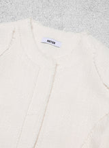 raw edge cut tweed jacket