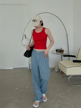 ストライプバンディングデニムパンツ/striped banding denim pants