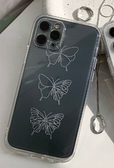 バタフライタトゥーホワイトフォーンケース / Butterfly Tattoo White Phone Case