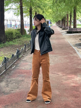 スエードスリムブーツカットパンツ