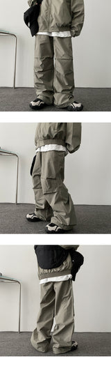 [Set-up possible!] [Jogger, wide] リザニーピンタックバンディングワイドパンツ