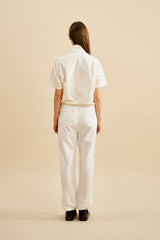 モノチェリーウーブンハーフプルオーバー／MONO CHERRY WOVEN HALF PULLOVER [IVORY]