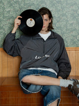 Half zip Windbreaker_Charcoal